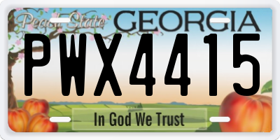 GA license plate PWX4415