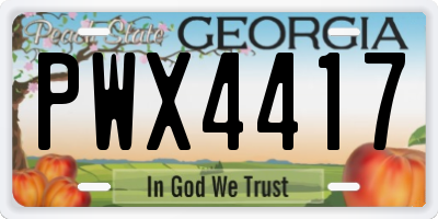 GA license plate PWX4417