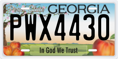 GA license plate PWX4430