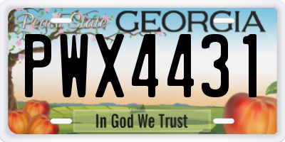 GA license plate PWX4431