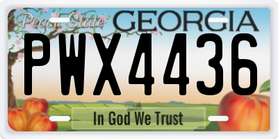 GA license plate PWX4436