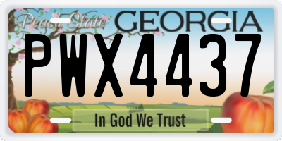 GA license plate PWX4437