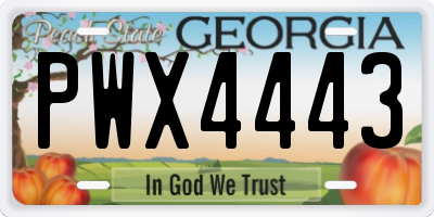 GA license plate PWX4443
