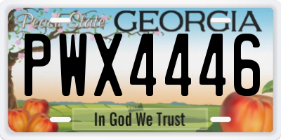 GA license plate PWX4446