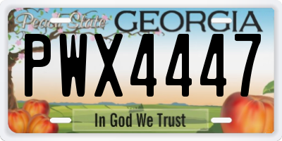 GA license plate PWX4447