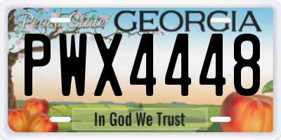 GA license plate PWX4448