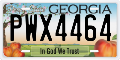 GA license plate PWX4464