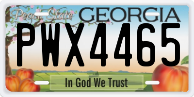 GA license plate PWX4465