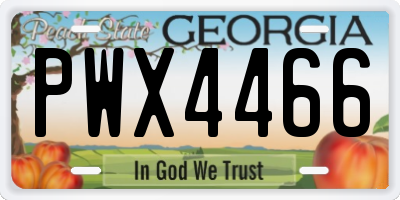 GA license plate PWX4466