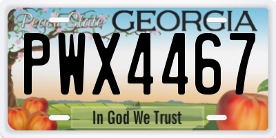 GA license plate PWX4467