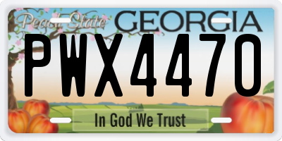 GA license plate PWX4470
