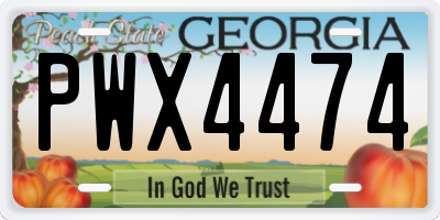 GA license plate PWX4474