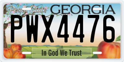 GA license plate PWX4476