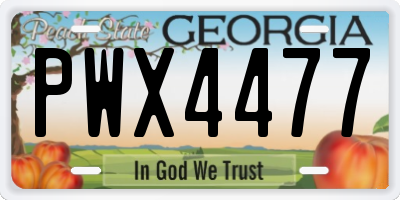 GA license plate PWX4477