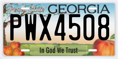 GA license plate PWX4508
