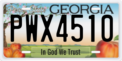 GA license plate PWX4510