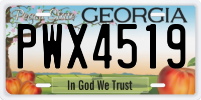 GA license plate PWX4519
