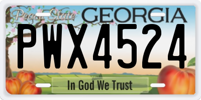 GA license plate PWX4524