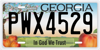 GA license plate PWX4529