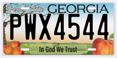 GA license plate PWX4544