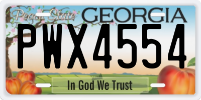 GA license plate PWX4554