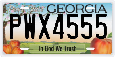 GA license plate PWX4555