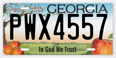 GA license plate PWX4557