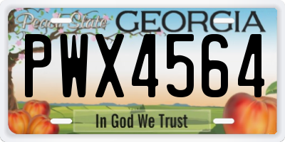 GA license plate PWX4564