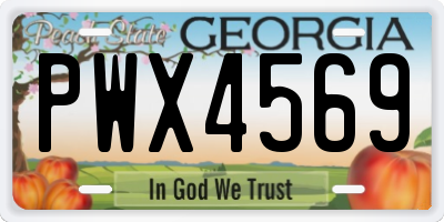 GA license plate PWX4569