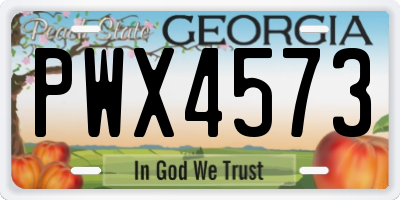 GA license plate PWX4573