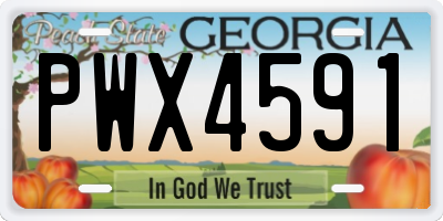 GA license plate PWX4591