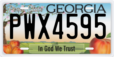 GA license plate PWX4595