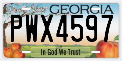 GA license plate PWX4597