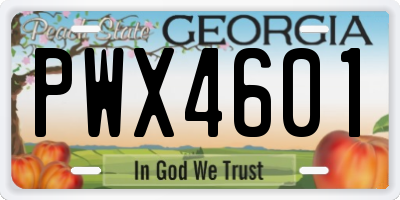 GA license plate PWX4601