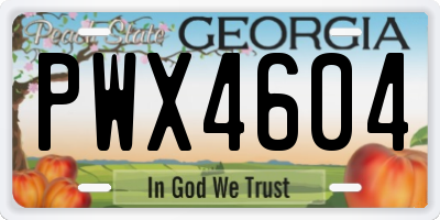 GA license plate PWX4604