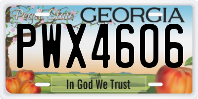 GA license plate PWX4606