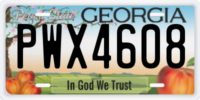 GA license plate PWX4608