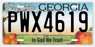 GA license plate PWX4619
