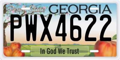GA license plate PWX4622