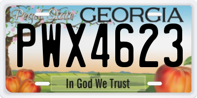 GA license plate PWX4623