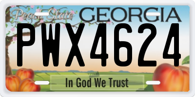 GA license plate PWX4624
