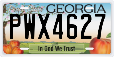 GA license plate PWX4627