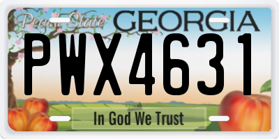 GA license plate PWX4631