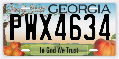 GA license plate PWX4634