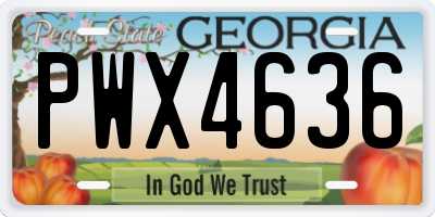GA license plate PWX4636