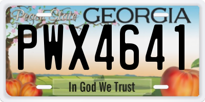 GA license plate PWX4641