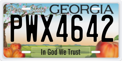GA license plate PWX4642