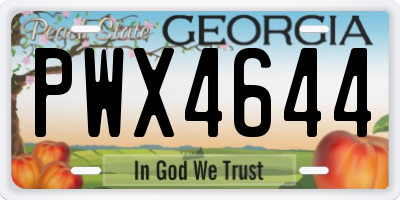 GA license plate PWX4644