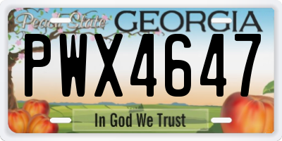 GA license plate PWX4647