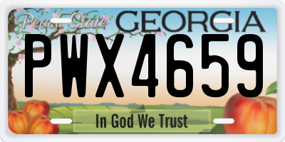 GA license plate PWX4659